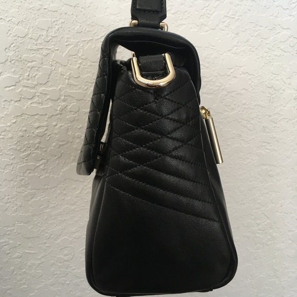 ENDS APR16! 797 Quilted Mini Black Leather Satchel - Picture 5 of 7